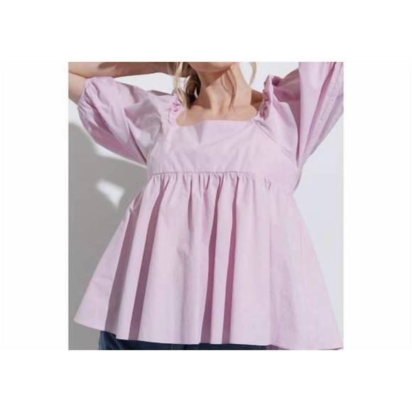 NEW AARON & AMBER baby doll back tie blouse in purple - Picture 3 of 4